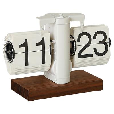 复古机械自动翻页时钟桌面摆件表摆台式钟表客厅电视柜轻奢装饰品