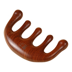 素木会心 大圆齿金丝檀木粗宽齿头皮经络按摩梳五爪按摩梳 整木料