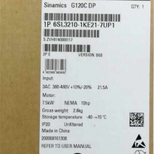 议价6SL3210-1KE21-7UP1西门子G120变频器标称功率6SL32101KE217U