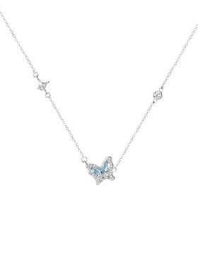 kcooou原创「冰蓝蝴蝶」项链