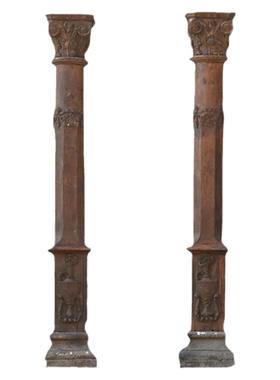 印度手工大门柱原生态风复古木雕