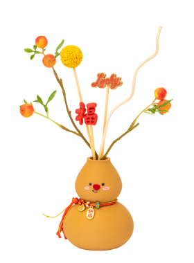 招好运葫芦娃娃扩香器仿真花摆件