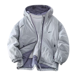 男童云感防风防水夹棉连帽外套冬款2025中大儿童装杜邦加厚棉衣袄