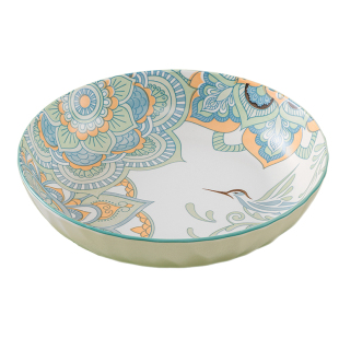 千顺陶瓷创意菜碟子家用菜盘大号鱼盘曼陀罗面碗炖菜碗釉下彩餐具