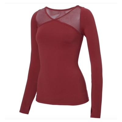 韩版网纱含胸垫拼接修身空中瑜伽