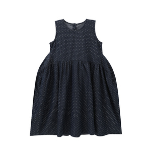布丁哈鲁童装夏装女童背心长裙子2026夏季新款儿童复古波点连衣裙