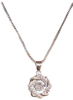 繁花似锦银色吊坠项链轻奢高级感