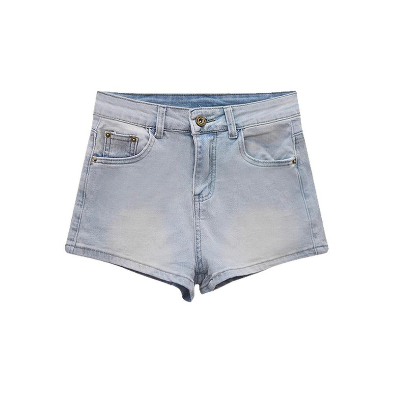 浅蓝色牛仔短裤女夏季新款高腰显瘦百搭小个子辣妹修身包臀热裤女