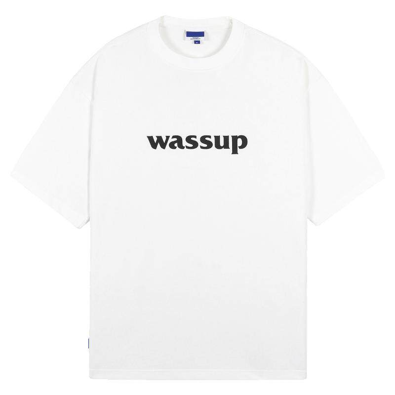 WASSUP潮牌短袖T恤女2025新款夏季重磅纯棉休闲白色简约情侣上衣