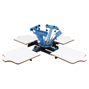 4套色丝印机4工位适用T恤衫书包平面基材手动印花半自动机械手工