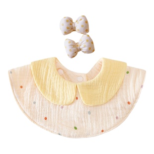 Akasugu爱舒屋口水巾女宝宝婴儿a类纯棉高颜值假领子纱布围嘴