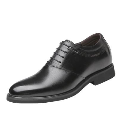 商务内增高头层牛皮圆头英伦婚鞋