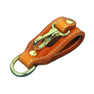 复古手工 牛皮黄铜腰挂钥匙扣 穿皮带汽车钥匙扣锁匙包邮