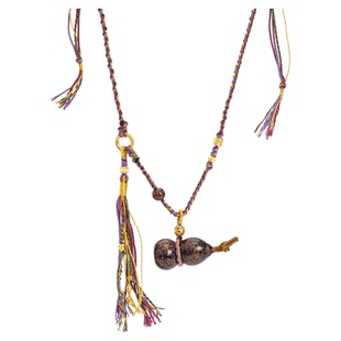 donguan冬官大漆葫芦形吊坠毛衣大气风项链紫色高级中式 洛浦璎