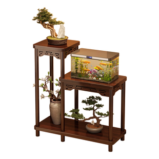 中式花架子客厅落地式置物架阳台2026新款室内花盆鱼缸植物摆放架