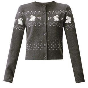 fragileheart易碎商店·垂耳兔群岛费尔岛毛衣针织上衣短裙套装冬