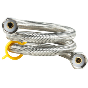 4分304不锈钢编织水管双头螺母帽热水器马桶水龙头冷热防爆进水软