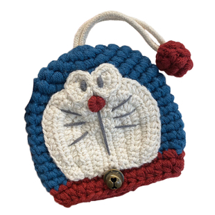 毛线手工diy自制手编织钩针卡通机器猫钥匙包挂件礼物耳机材料包