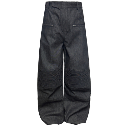 JCAESAR DENIMS阔腿原牛机车长裤 进口丹宁 固色预水洗直筒牛仔裤