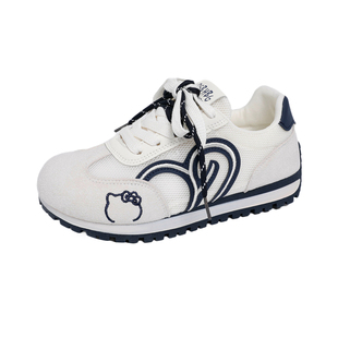 宽楦小白鞋女鞋夏季网面透气老爹鞋加肥加高宽头运动鞋休闲德训鞋