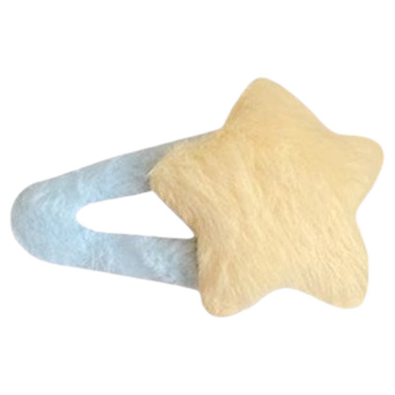 可爱日系毛绒五角星形大号发夹女学生刘海夹发饰侧边夹新年头饰