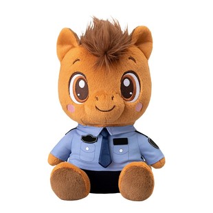 蜀黍家哭哭马年吉祥物警察小熊公仔马玩偶可爱毛绒玩具新年礼物