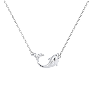 Z小姐999纯银海豚吊坠项链2024新款爆款轻奢小众设计锁骨链颈链女