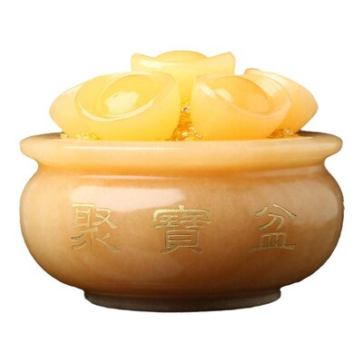 天然客厅聚财开业装饰品米黄玉