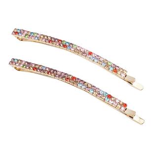 刘海碎发用彩虹色对夹高级感发饰莱丽克森L.ERICKSON闪亮水晶发夹