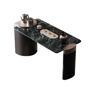 2025新款意式轻奢天然奢石茶桌椅组合家用别墅办公高端大理石茶台