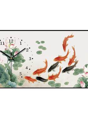 雁桃九鱼图卧室十字绣满绣