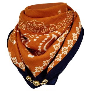 磁吸扣三角丝巾2025春秋冬新款保暖方巾棉围巾女洋气围脖气质百搭