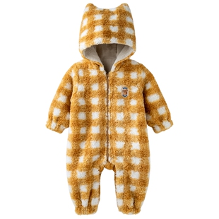 [童趣魔法]aqpa爱帕夹棉婴儿连体衣加绒保暖秋冬宝宝衣服外出服萌