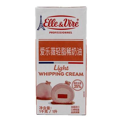 爱乐薇铁塔轻脂稀奶油1L