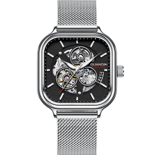 瑞士认证方形男士手表男款机械表名表正品牌学生防水运动男表十大