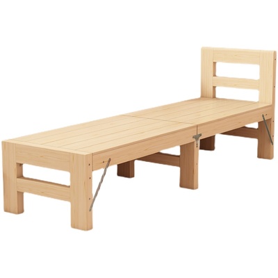 折叠实木松木拼接床加宽工厂直销