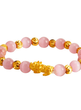 正品越南沙金貔貅手链男女仿黄金色3D沙金手串情侣手链闺蜜手链