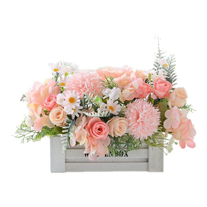 室内仿真花混合式绢花花+栅栏