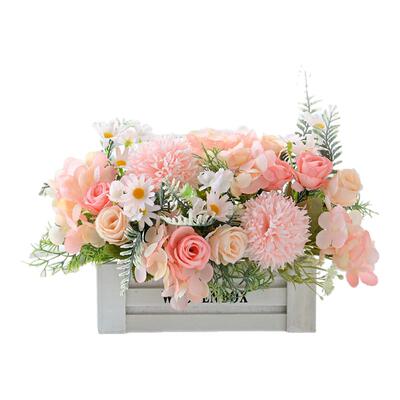 室内仿真花混合式绢花花+栅栏