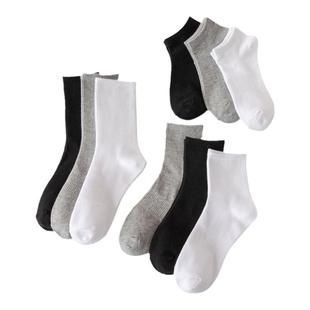 诸暨袜子男女纯棉防臭短袜黑白色春秋季款运动长袜中筒袜男士棉袜