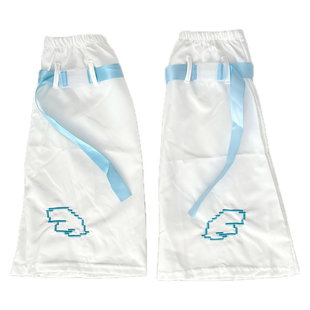 腿套夏天Y2K亚文化蓝白色千禧辣妹原宿喇叭二次元小腿套堆堆袜套