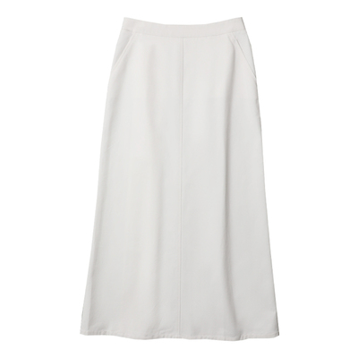 TANG TOWN 自制 夏季B入 新疆长绒棉佰搭極简后纽扣开衩直筒半裙