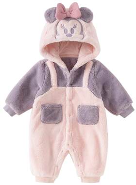 戴维贝拉新生儿衣服加厚爬服