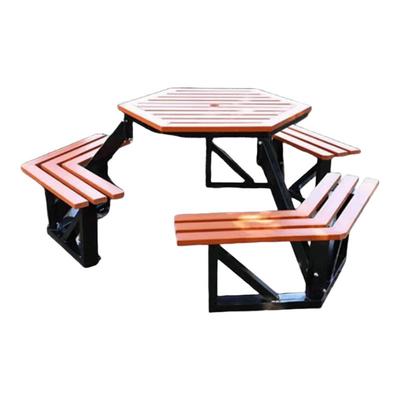 六边形户外套桌防腐防晒塑木拆装