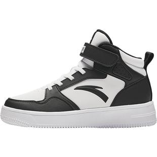 安踏儿童高帮板鞋春秋新款男女大童休闲鞋百搭学生运动鞋小白鞋