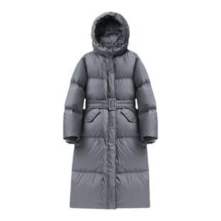 韩版新款 长款羽绒服711-3鸭绒大毛领 时尚修身系腰羽绒服300克