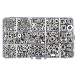 304不锈钢六角螺母防滑螺帽法兰螺母平垫片加大套装M3M4M5M6M8