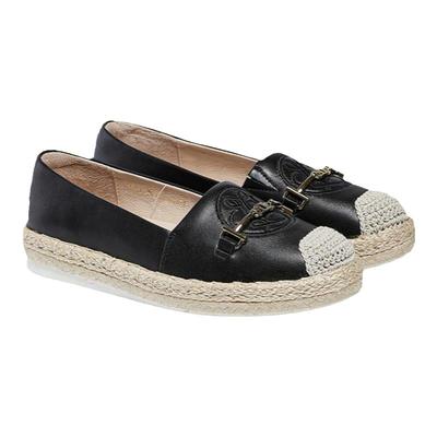 单鞋女真皮一脚蹬休闲鞋渔夫鞋