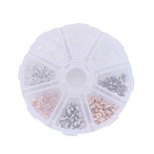 防过敏进口塑料耳堵耳塞纯银耳钉后堵头硅胶皮堵耳帽四叶草铂金堵