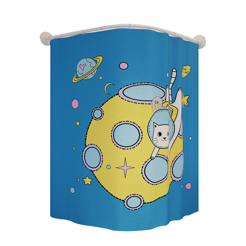 星美家居弧杆浴帘免打孔